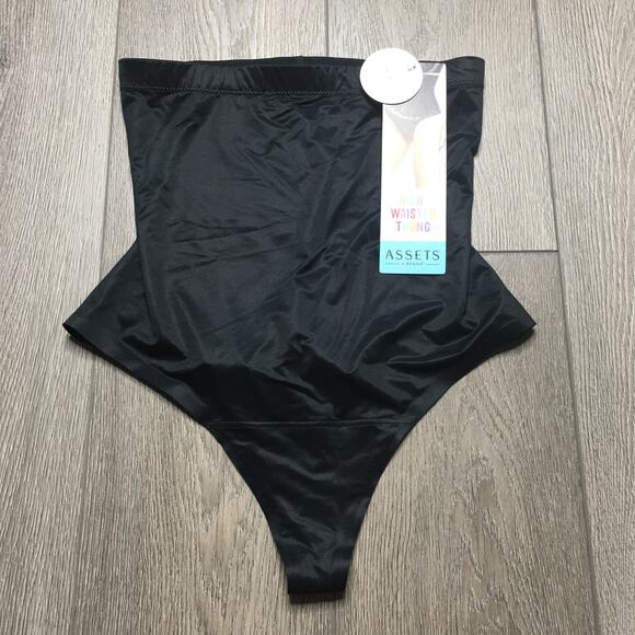 NWT ASSETS by SPANX Women's Flawless Finish High-Waist Shaping Thong Black M - Picture 2 of 9